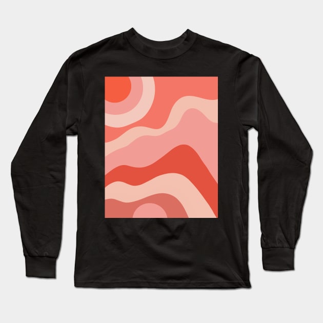 New Horizon - Retro Abstract Art Print Long Sleeve T-Shirt by ALICIABOCK